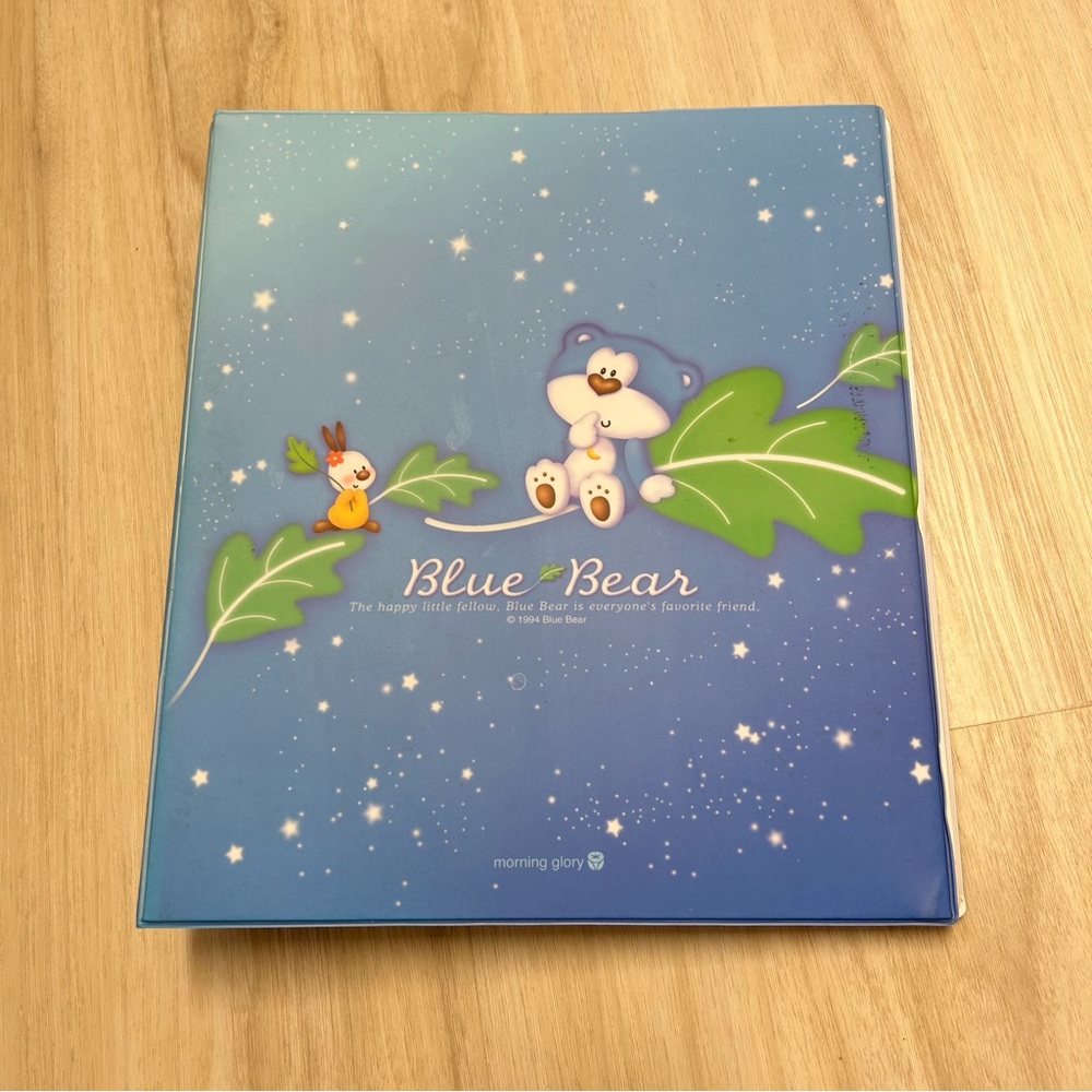 Vintage Blue Bear‎ Morning Glory Binder 1994.